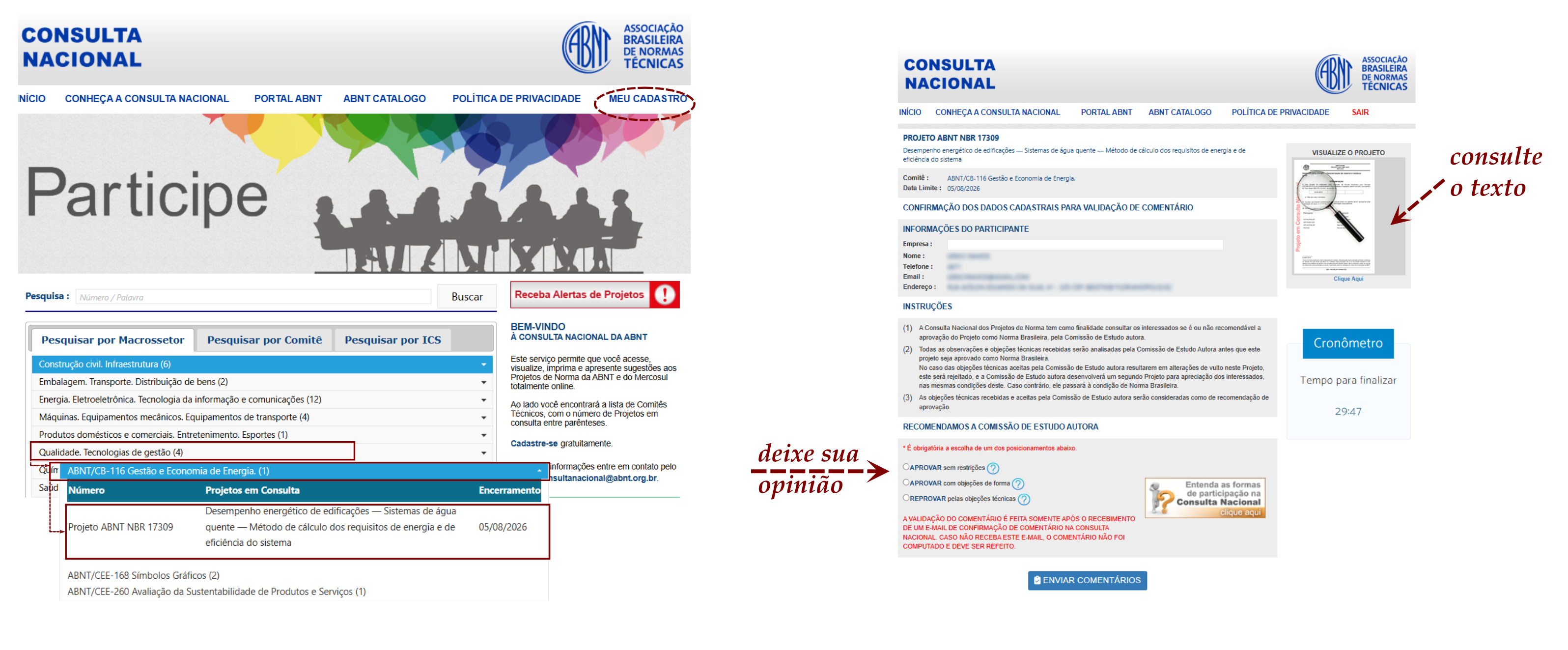 Orientações para participar da consulta.